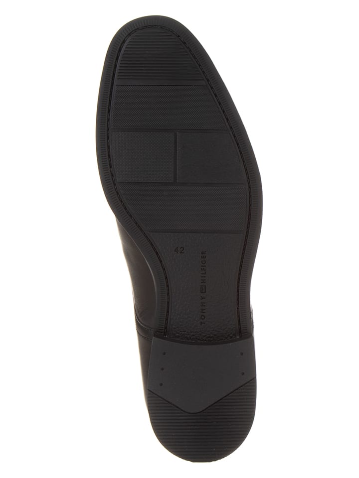 Tommy Hilfiger Shoes Leder-Schnürschuhe in Schwarz günstig kaufen