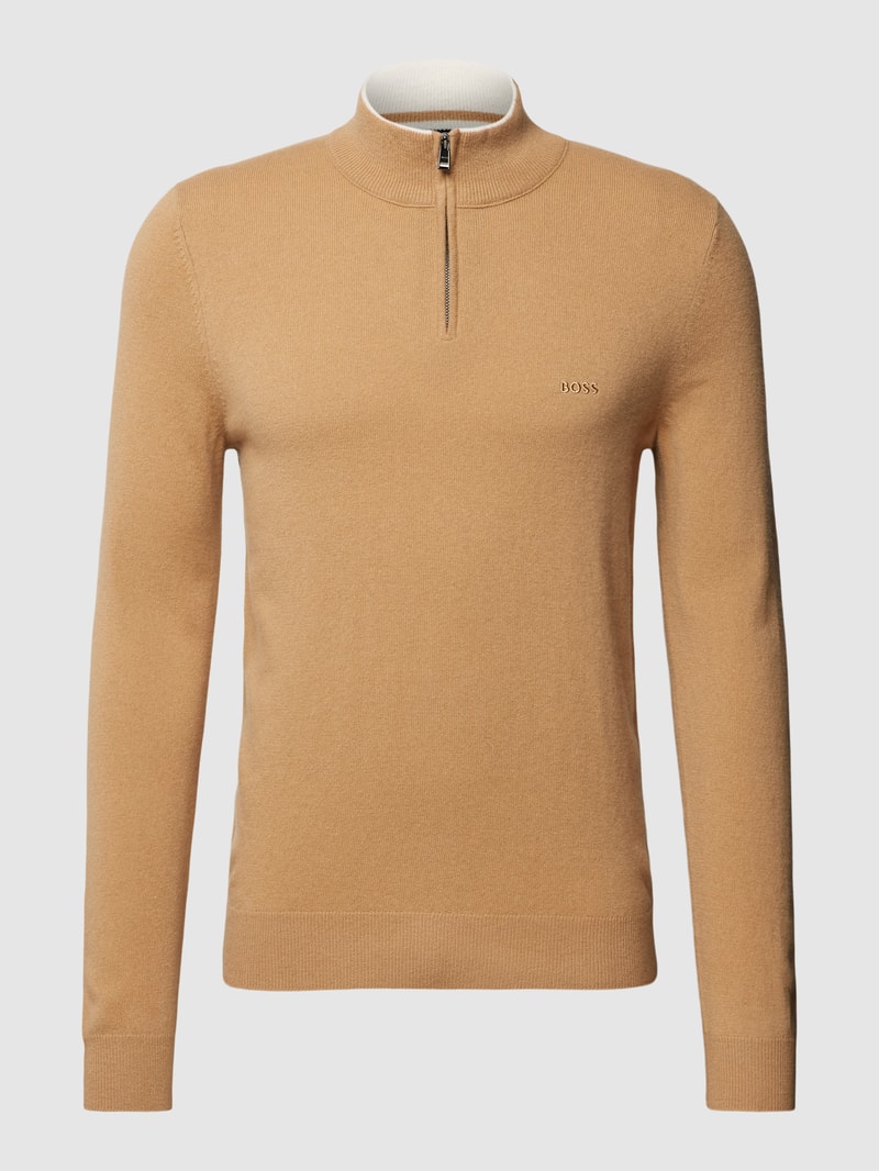 Strickpullover mit Troyer-Kragen Modell 'Marlo' in beige