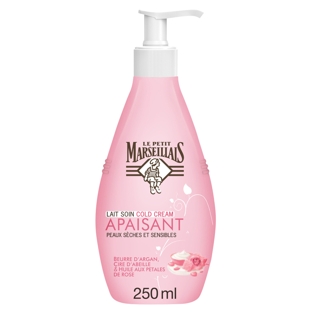 le petit marseillais Lait Corps Hydratant, Beurre d'Argan Cire d'Abeille et Pétales de Rose, 250ml Lait corps