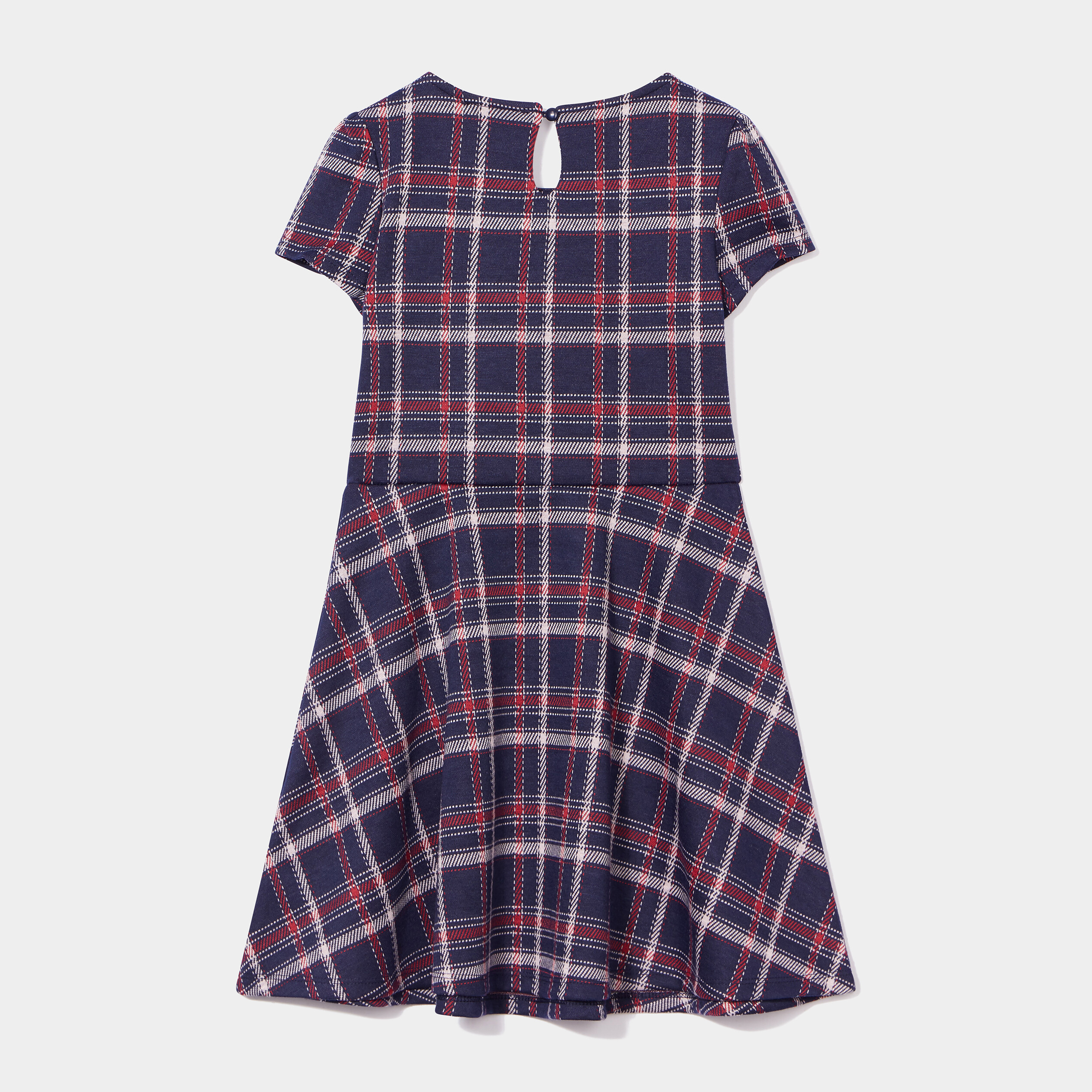 Robe patineuse manches courtes bleu marine fille | La Halle