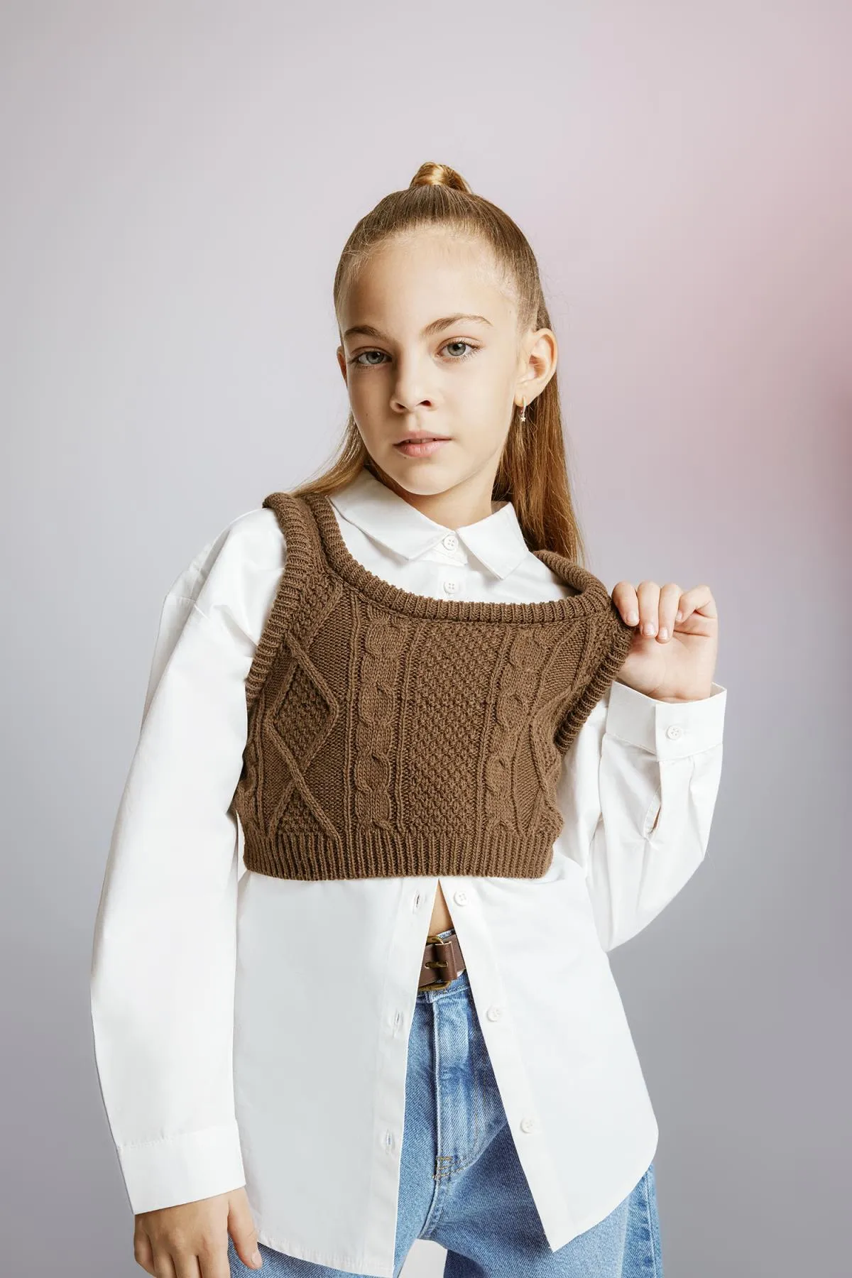 DeFacto  Mädchen-Strickpullover mit Trägern