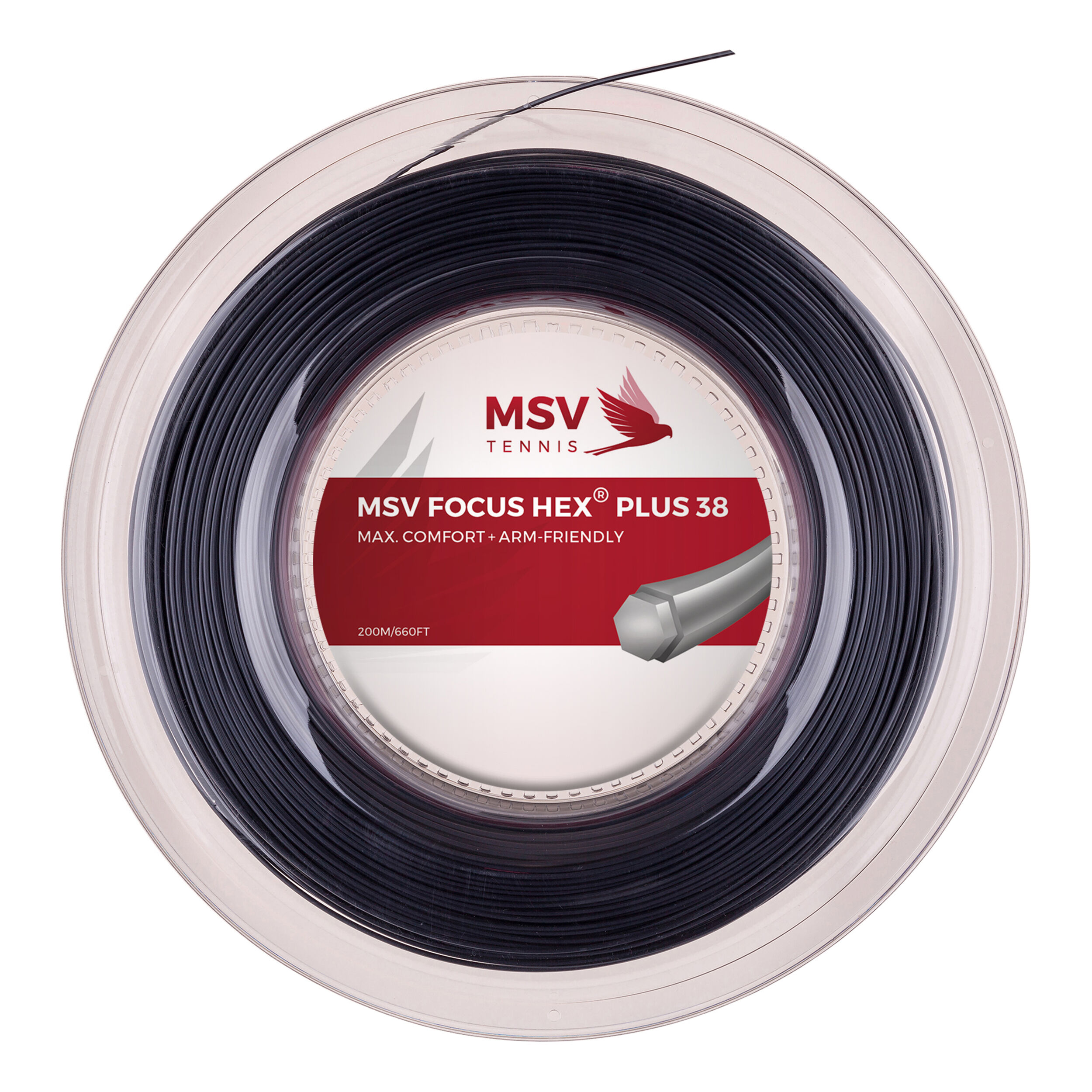 Focus-HEX Plus 38 Saitenrolle 200m - Schwarz