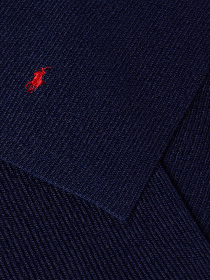 Schal mit Label-Stitching in marineblau