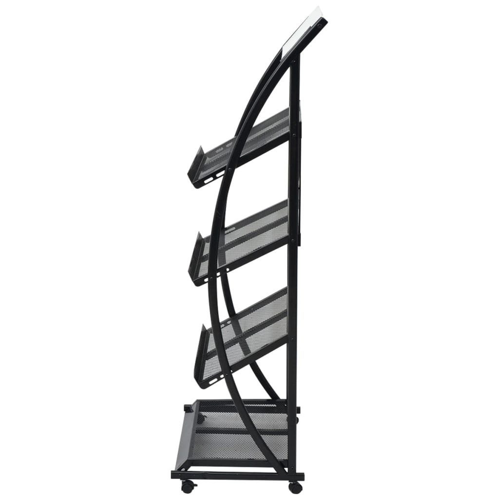 vidaXL Zeitungsständer Zeitschriftenständer 47 x 40 x 134 cm Schwarz und Weiß A4