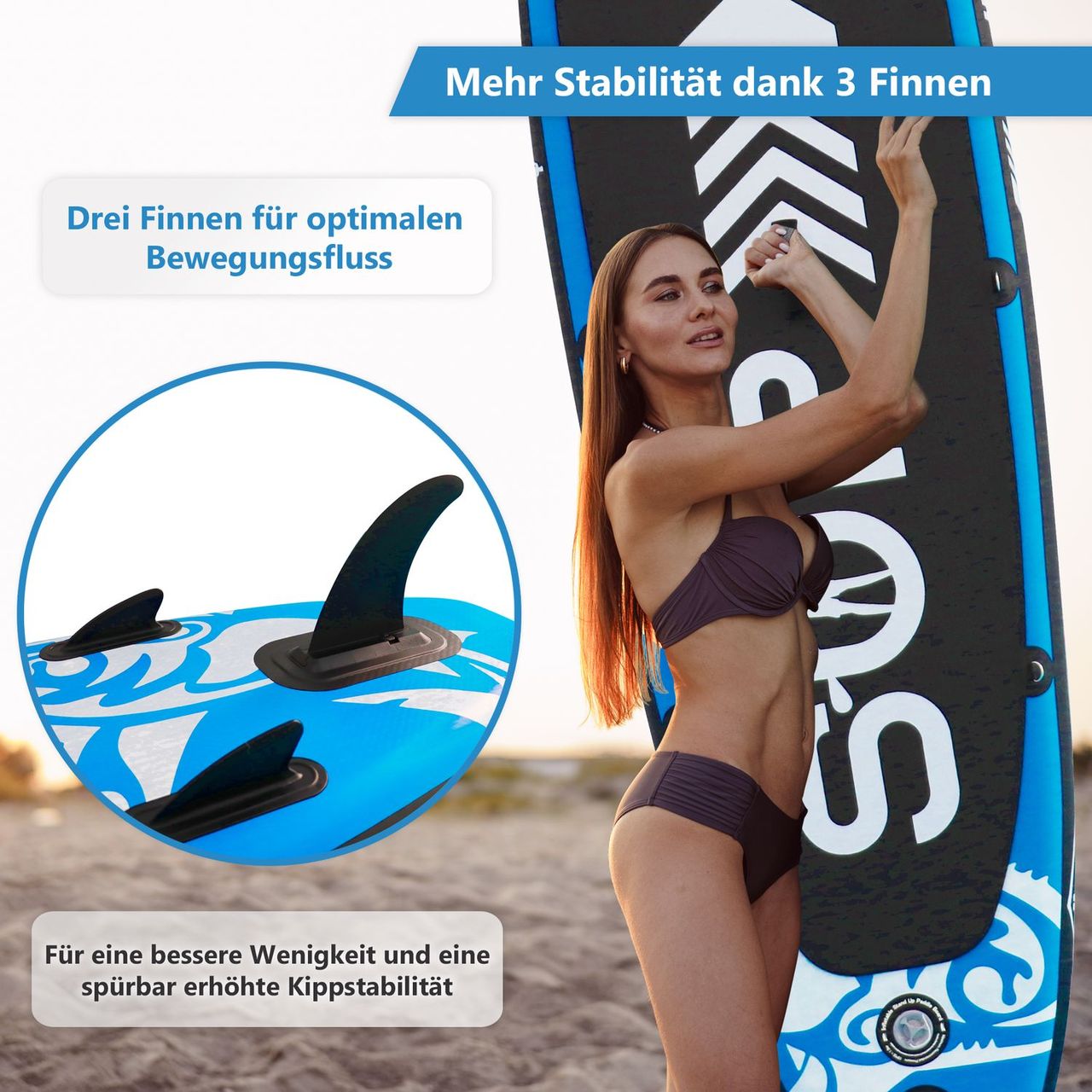 TroniTechnik 24MOVE® Standup Paddle Board SUP, inkl Zubehör,Paddel und Hochdruckpumpe,SPECIAL FORCE,366x80x15cm