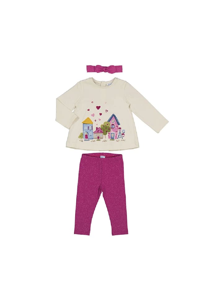 Mayoral Outfit Langarmshirt Leggings & Haarband in magenta günstig kaufen 74