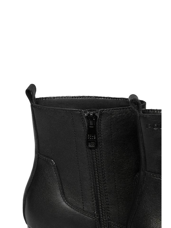 Polo Club Leder-Stiefeletten in Schwarz günstig kaufen
