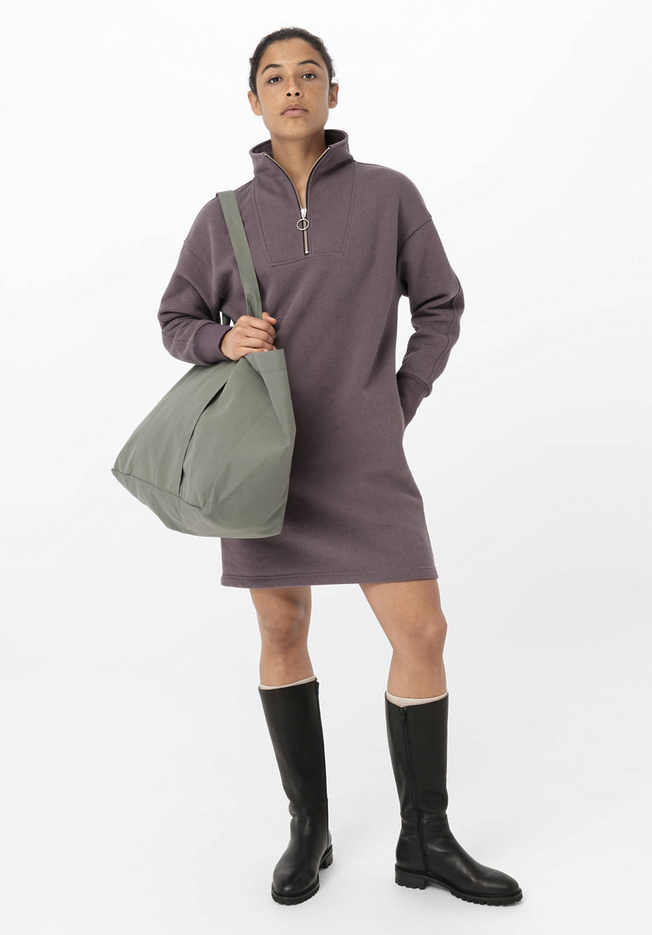 BetterRecycling Sweat-Kleid aus reiner Bio-Baumwolle
