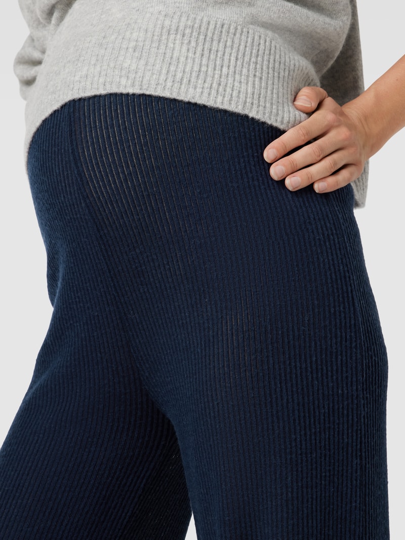 Umstands-Stoffhose in Ripp-Optik in marineblau