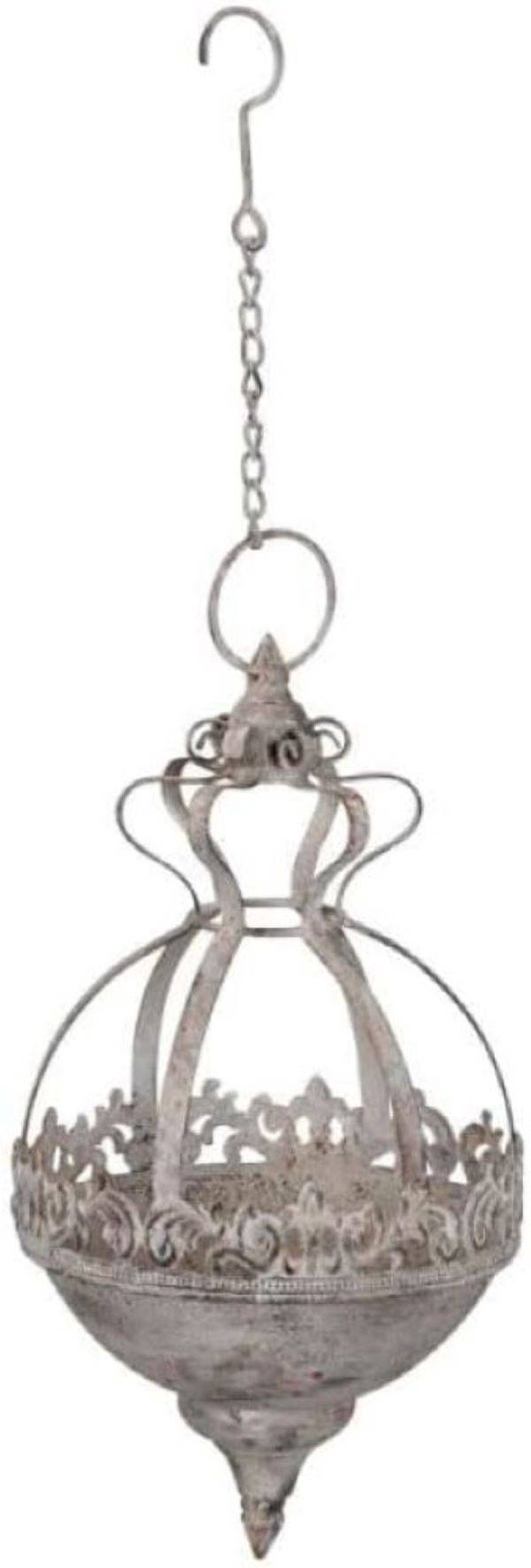 Posiwio Übertopf Hängeampel Übertopf Fleur di Lys franz. Lilie Eisen rot Patina