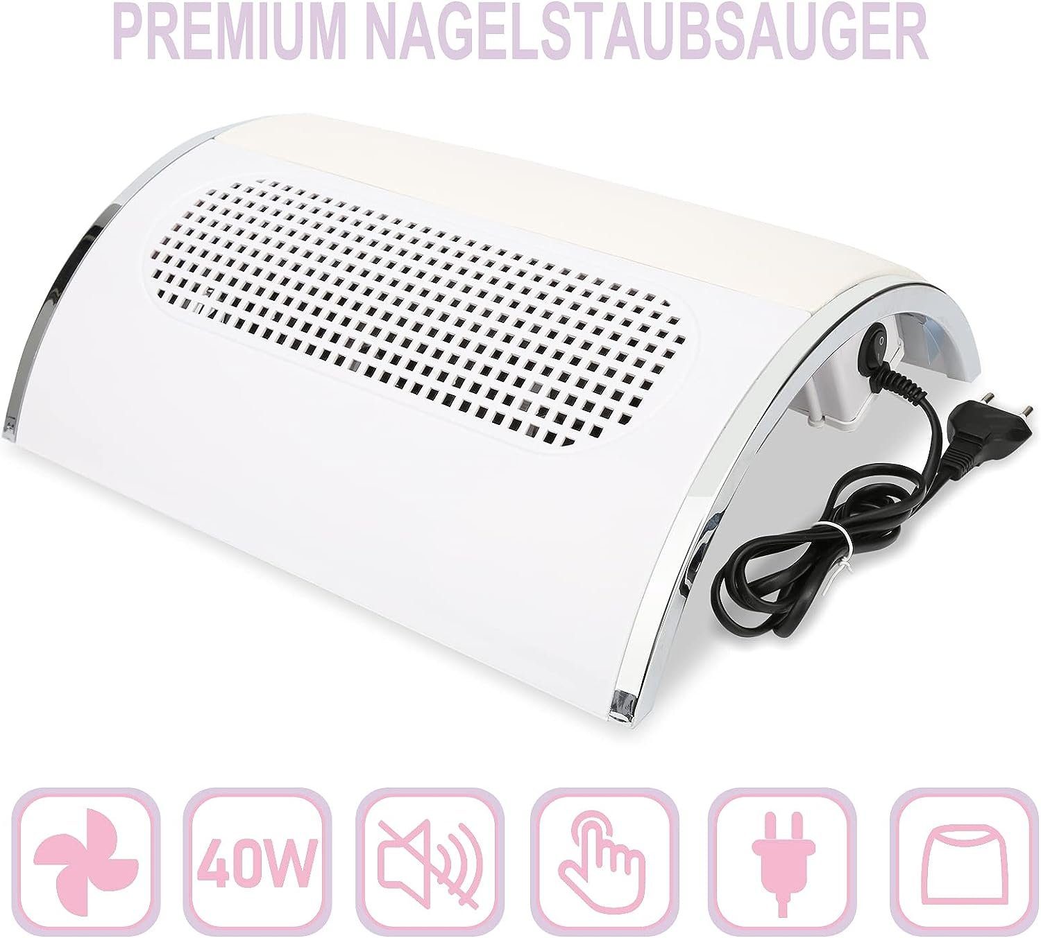 Hikeren Maniküre-Pediküre-Set Nagelstaubsauger,40W Nagelstaubsammler Mit 2 Staub Tasche und 3 Lüfter