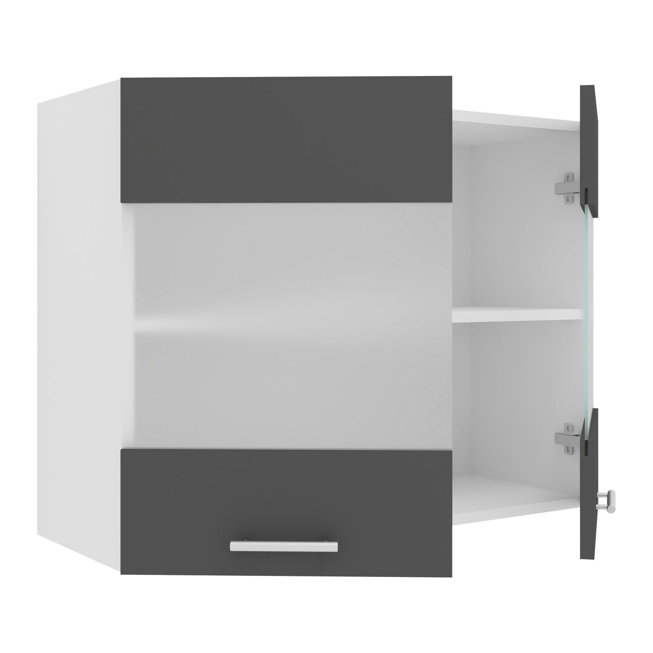 VCM Küchenschrank Breite 80 cm Matt Glastür Hängeschrank Küche Küchenmöbel Esilo