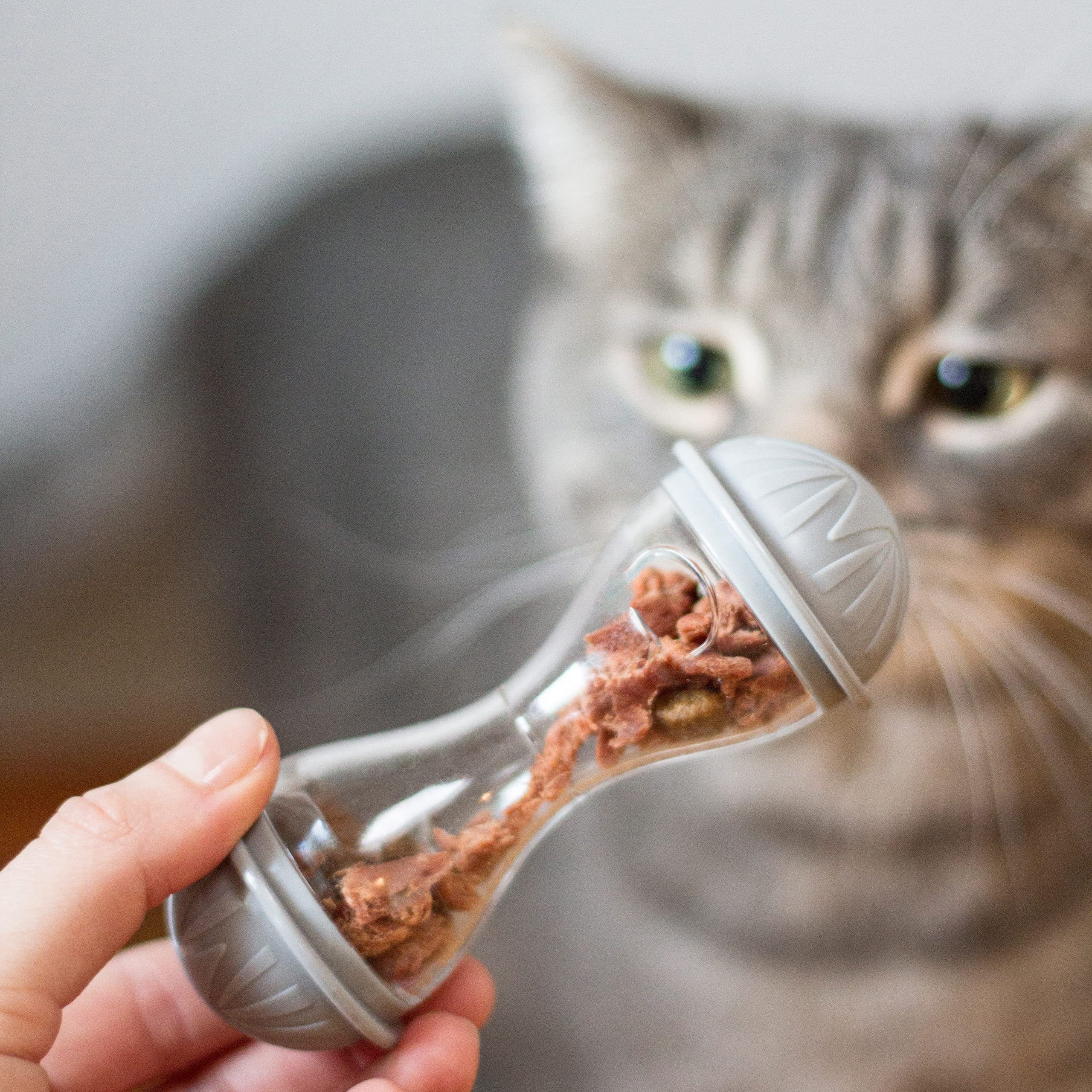 Pretty Kitty Katzen-Futterspender Katzenfutter Spielzeug: Premium Snack Spender & Futterball, Kunststoff