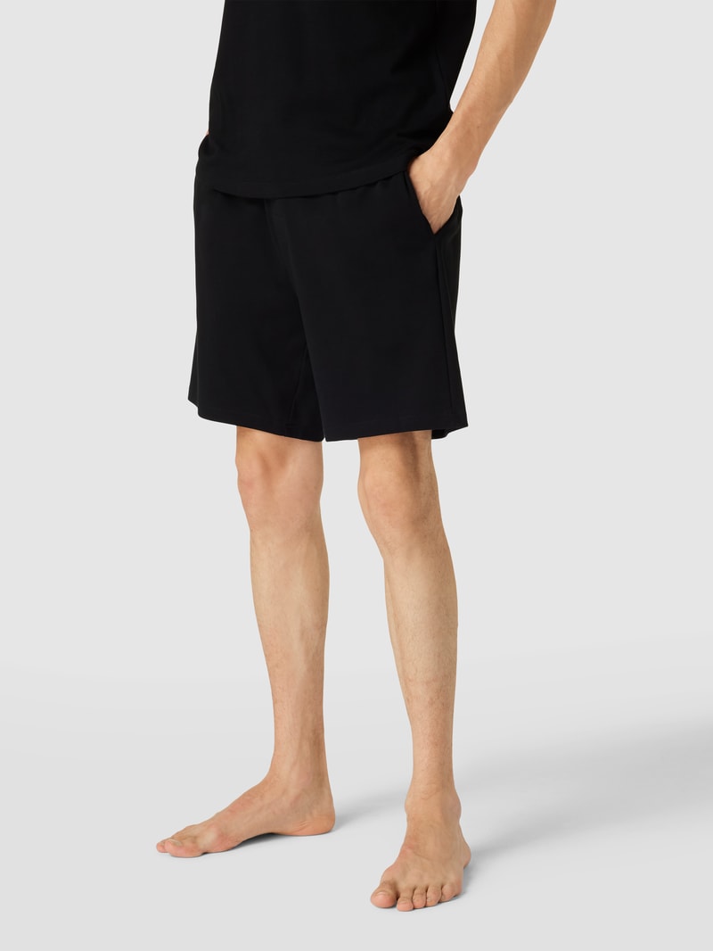 Sweatshorts mit Label-Detail in schwarz