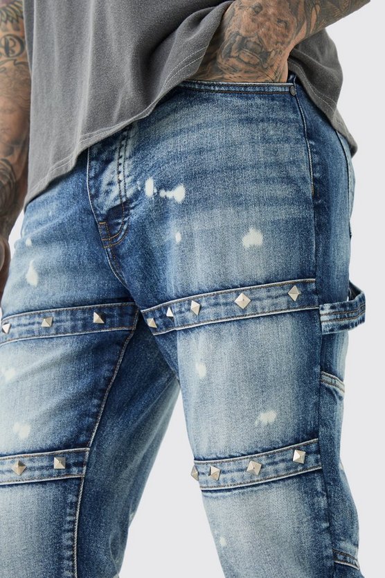 Tall Slim-Fit Schlagjeans mit verziertem Detail