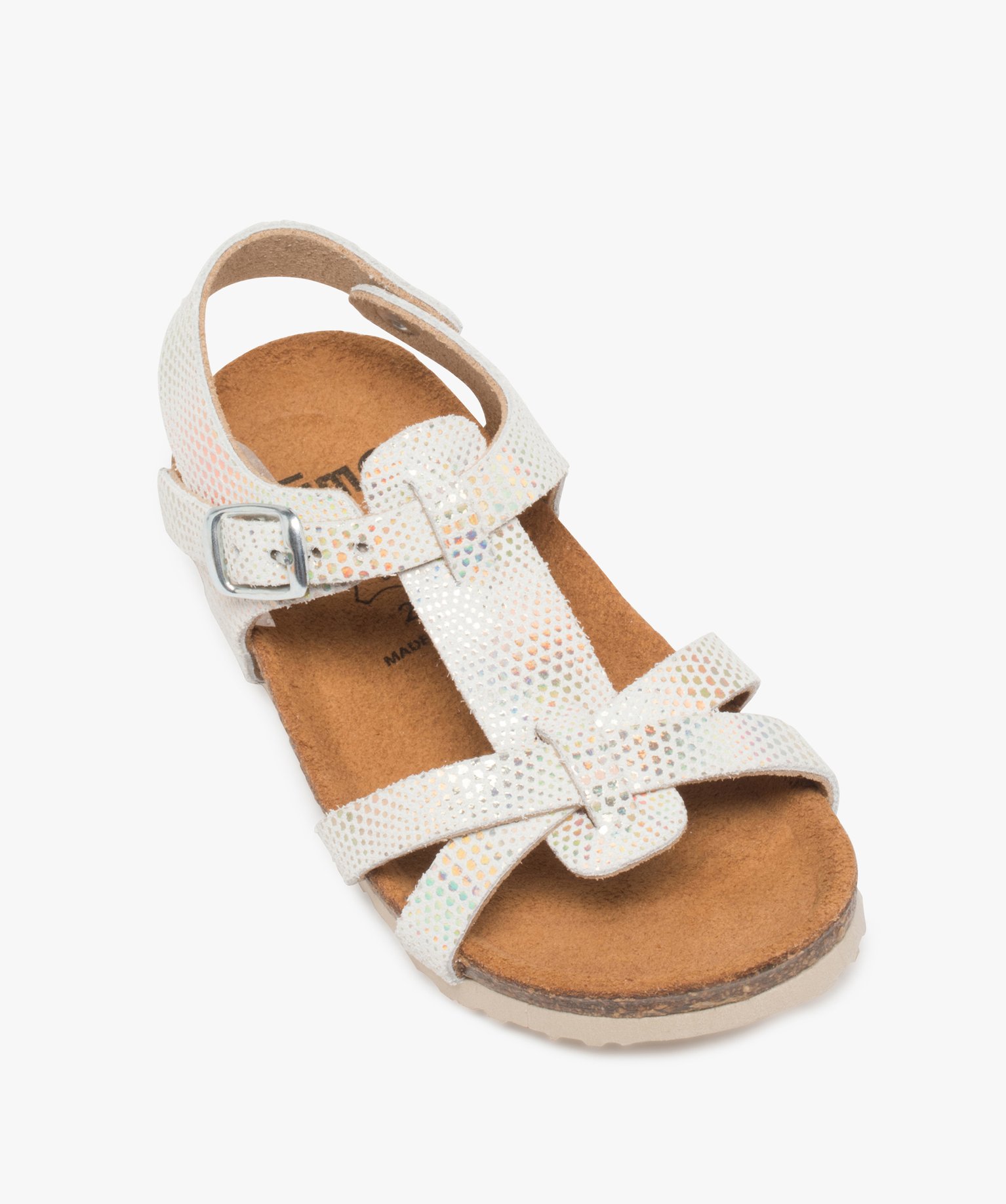 Sandales bébé fille avec motifs pailletés et semelle anat... beige | GEMO