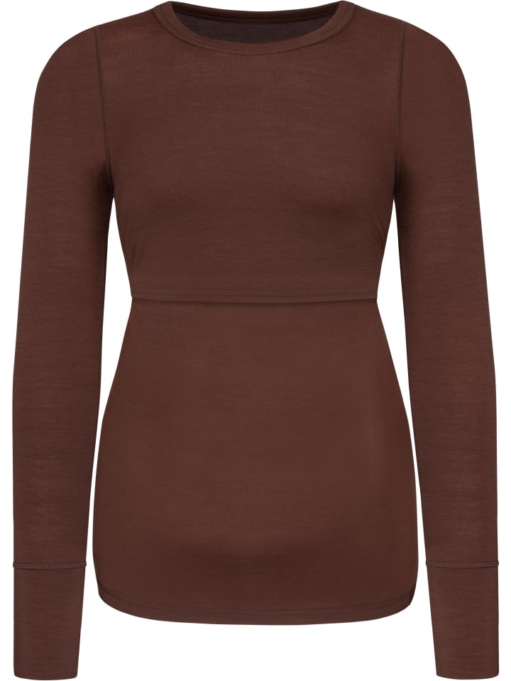 Normani Outdoor Sports Merino Umstands-Langarm-Shirt Cambria in Braun günstig kaufen