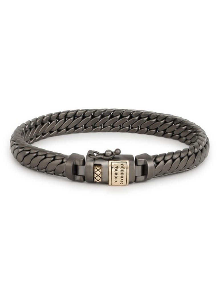 Buddha to Buddha  Ben XS schakelarmband van zilver met detail van 18 karaat geelgoud