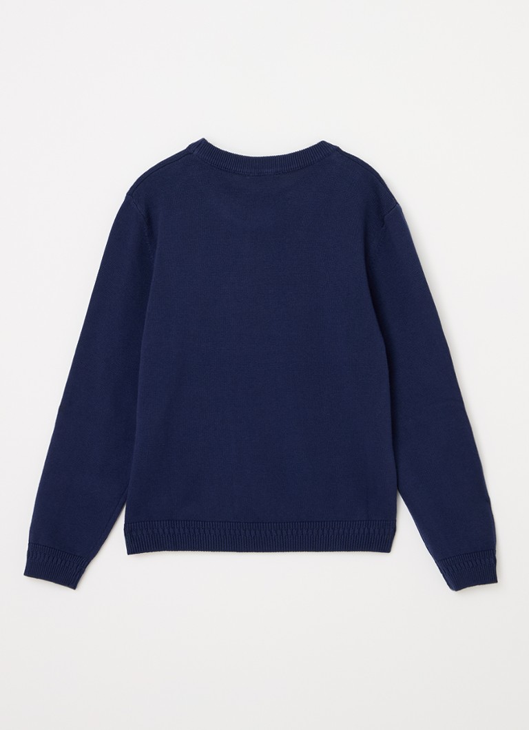 Suéter Benetton de malha fina com bordado do logotipo.