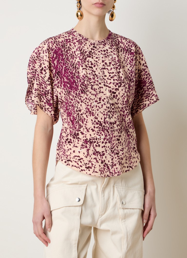 Isabel Marant  Karlita tuniek in zijdeblend met print