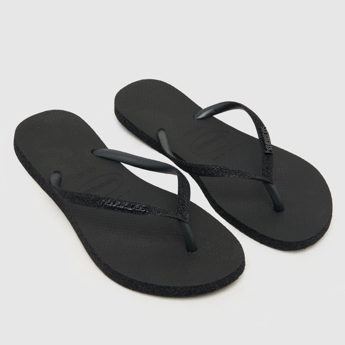 Havaianas – Svarta, smala, glitteriga sandaler