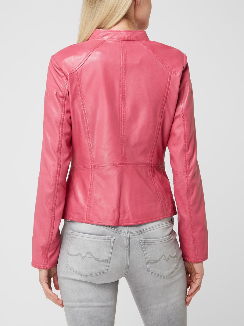 Lederjacke im Biker-Look Modell 'Ylvi' in pink
