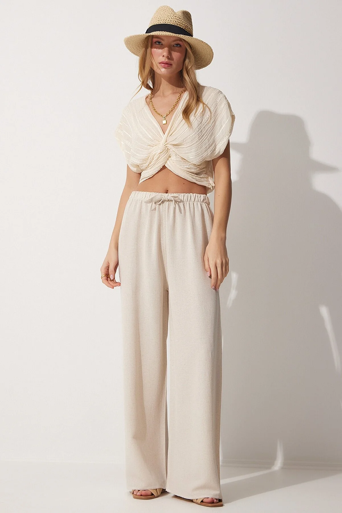 Happiness İstanbul  Lockere Leinenhose