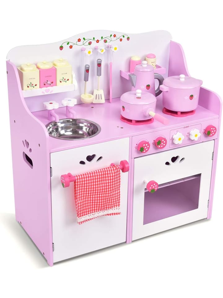 COSTWAY Spielküche in Rosa günstig kaufen 60 x 30 cm
