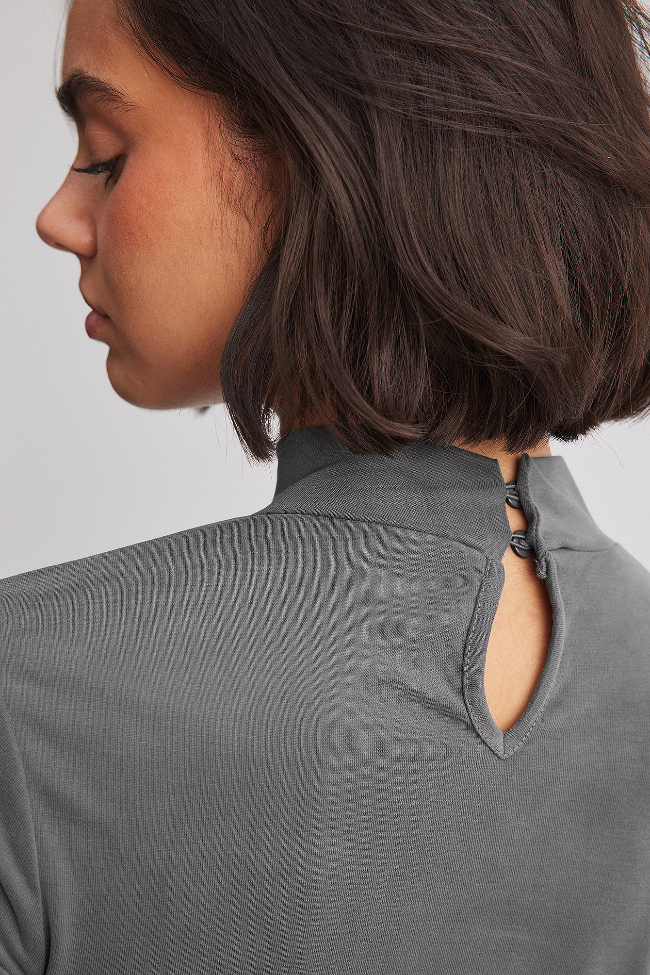 Jersey-Top mit Rollkragen