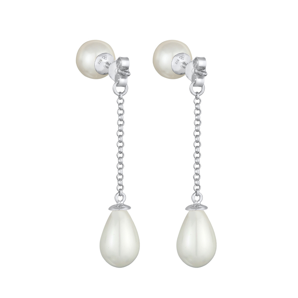 Nenalina Nenalina Boucles d'Oreilles Femmes Earjacket Goutte tendance avec perles de coqui Boucles d'oreilles