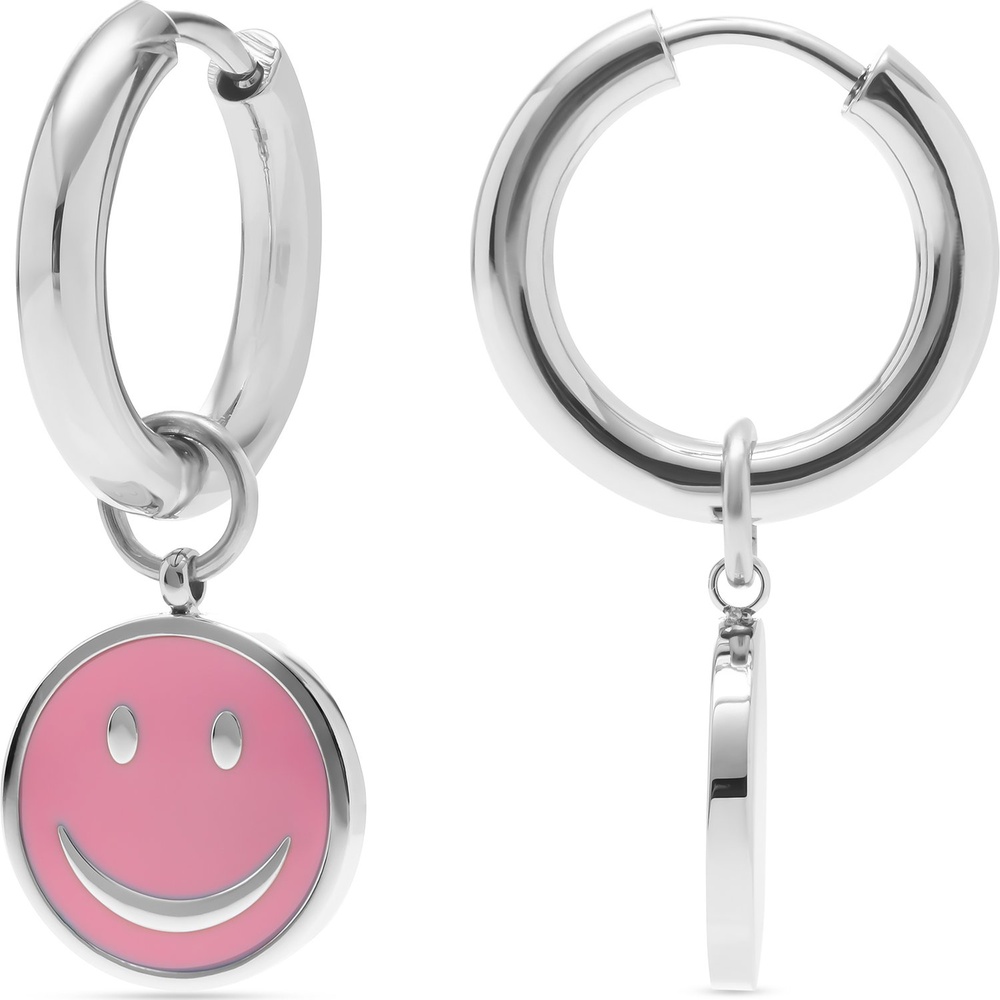 GMK Collection Créoles Acier inoxydable, Émail Boucles d'oreilles