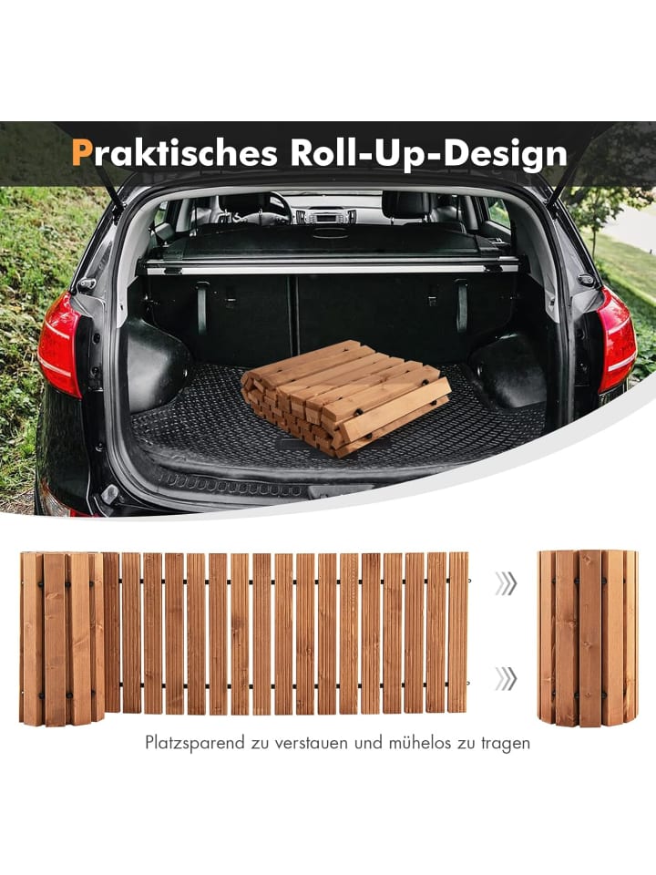 COSTWAY Rollweg Gartenweg 245 cm in Hellbraun günstig kaufen onesize