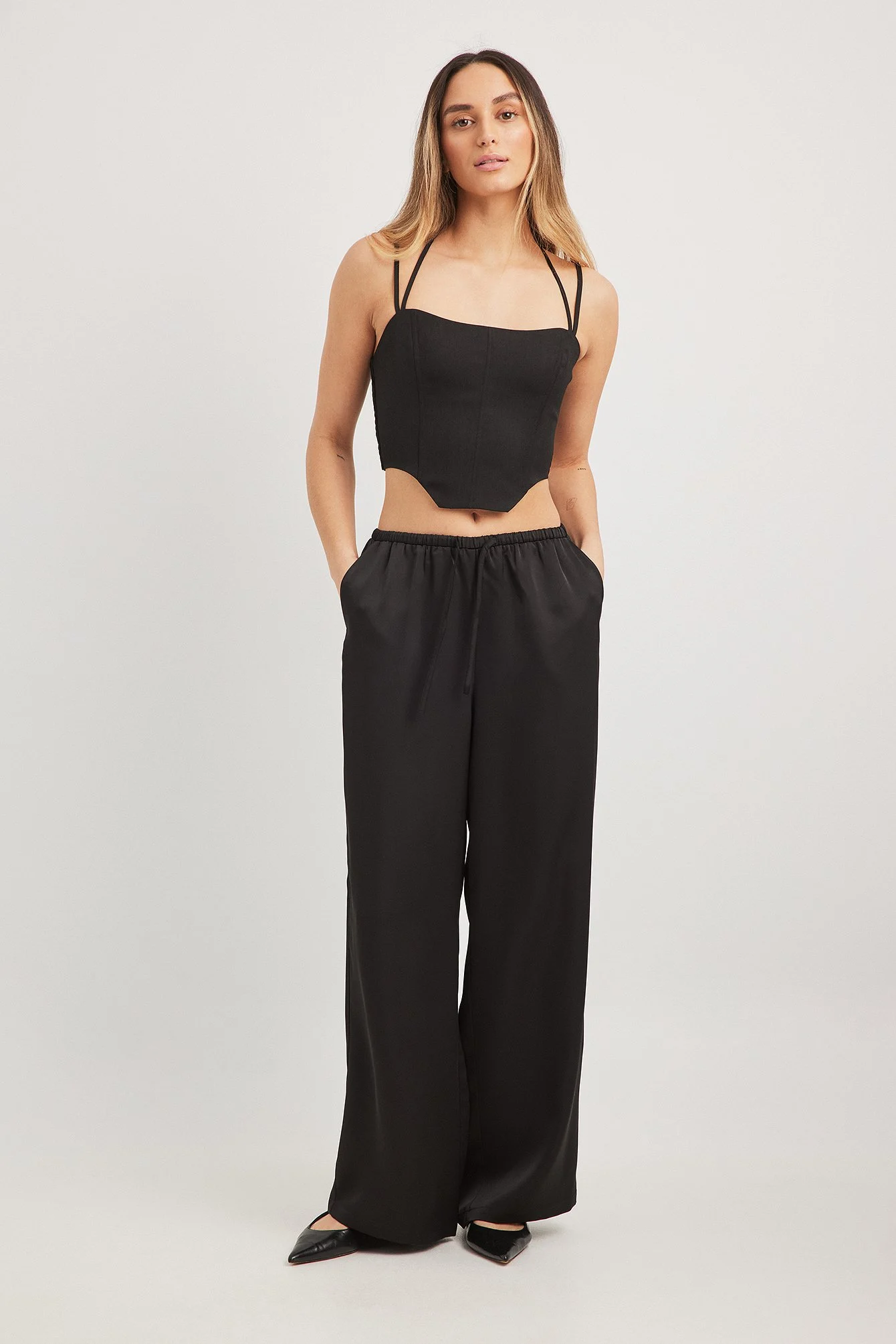 Smock Back Strap Detail Corset Top
