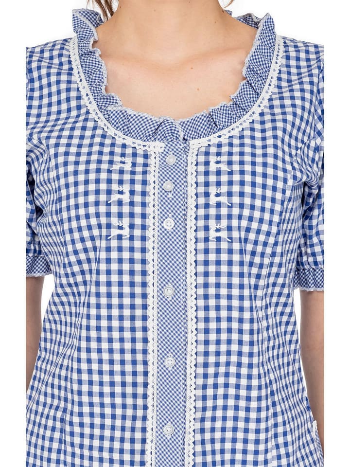 OS-Trachten Trachtenbluse 451021-2602 in mittelblau günstig kaufen