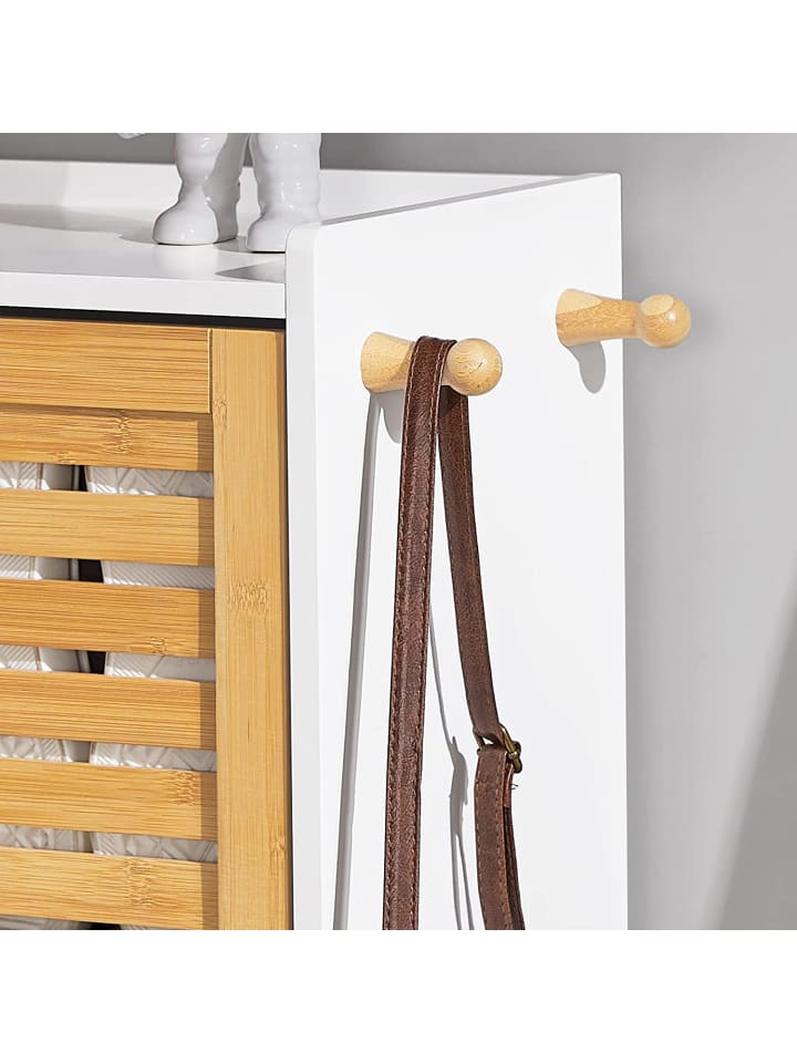 SoBuy Schuhschrank in Weiß/ Braun - (B)55 x (H)112 x (T)30cm günstig kaufen onesize