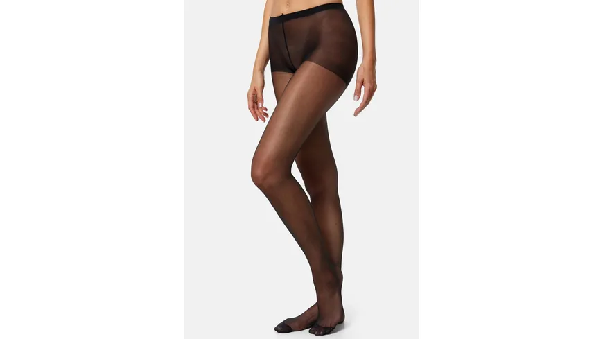 NUR DIE Damen Feinstrumpfhose Seidenfein 15 DEN schwarz