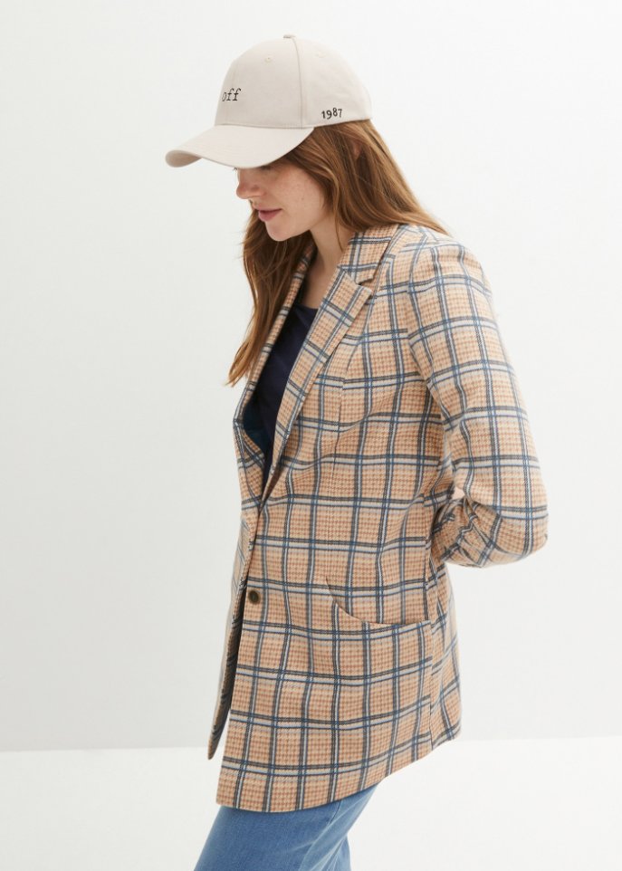 Oversize Jersey-Blazer aus Baumwolle