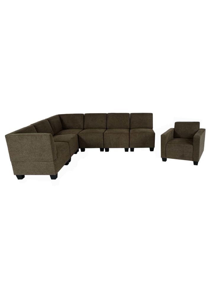 MCW Modular Sofa-System Couch-Garnitur Moncalieri 6-1, Braun günstig kaufen onesize