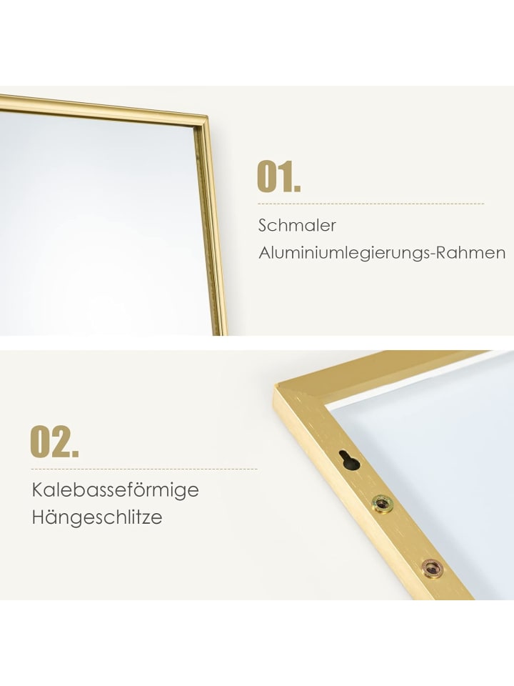 COSTWAY Wandspiegel 37 x 120cm in Gold günstig kaufen 120 cm