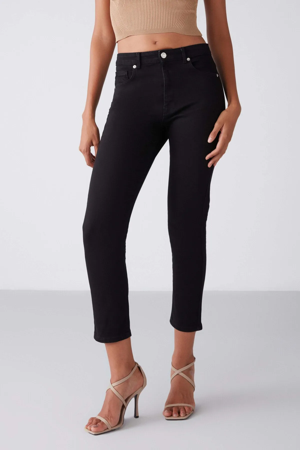 GRIMELANGE  Schwarze Skinny-Fit-Jeans von Gina mit 5 Taschen für Damen