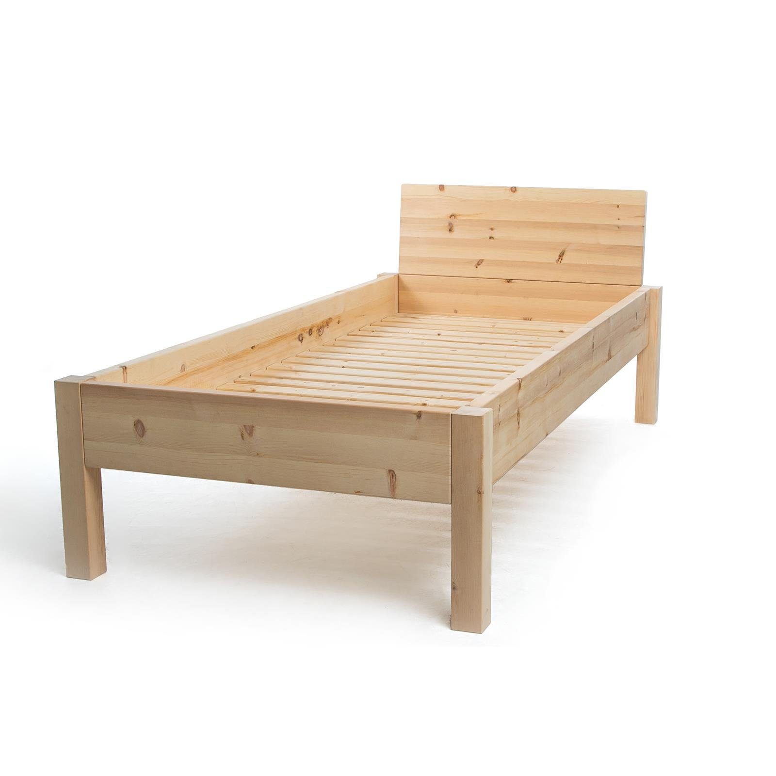 TUGA-Holztech Massivholzbett Zirbenholzbett 45° (Zirbe) 