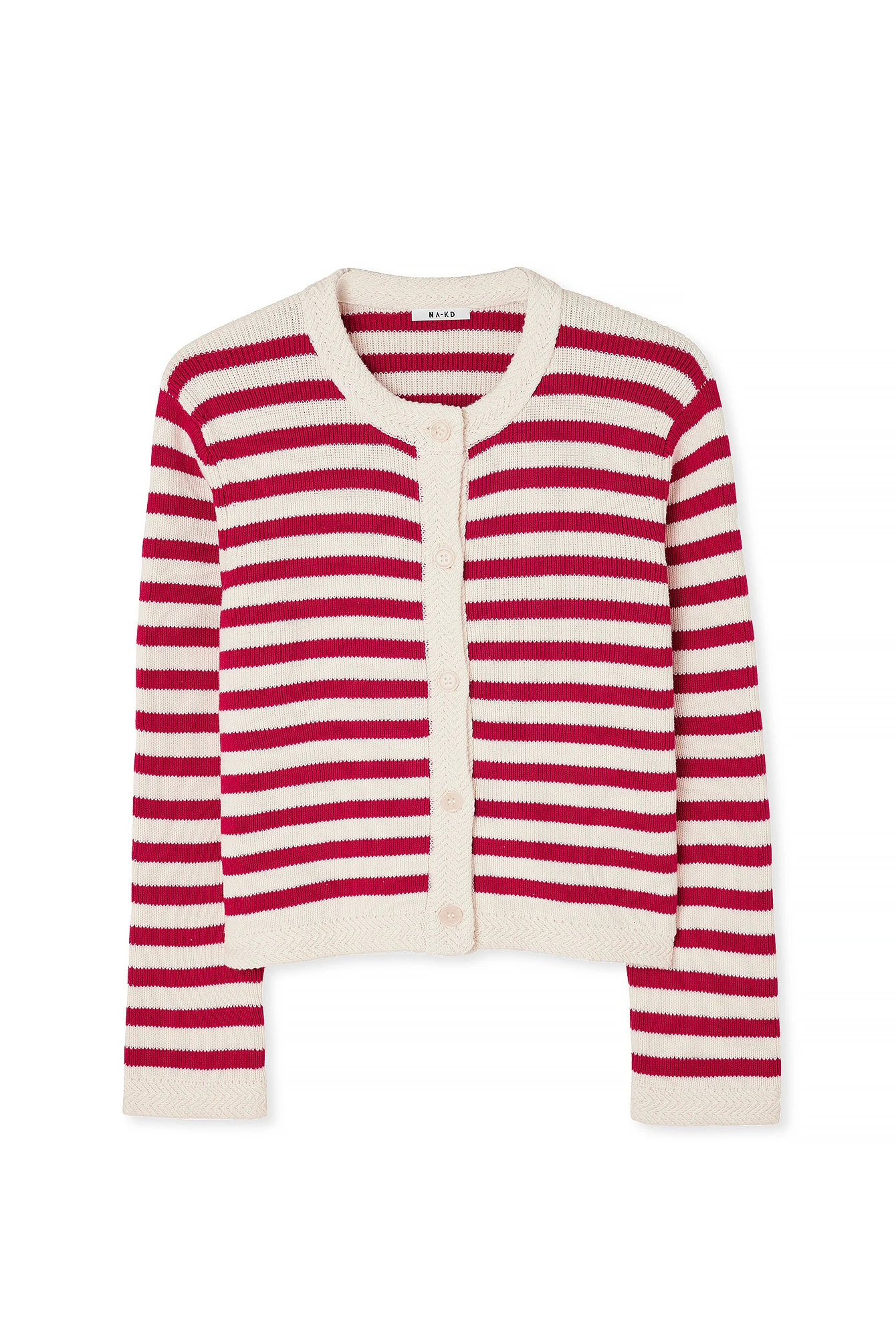 Gestreifte Strickjacke