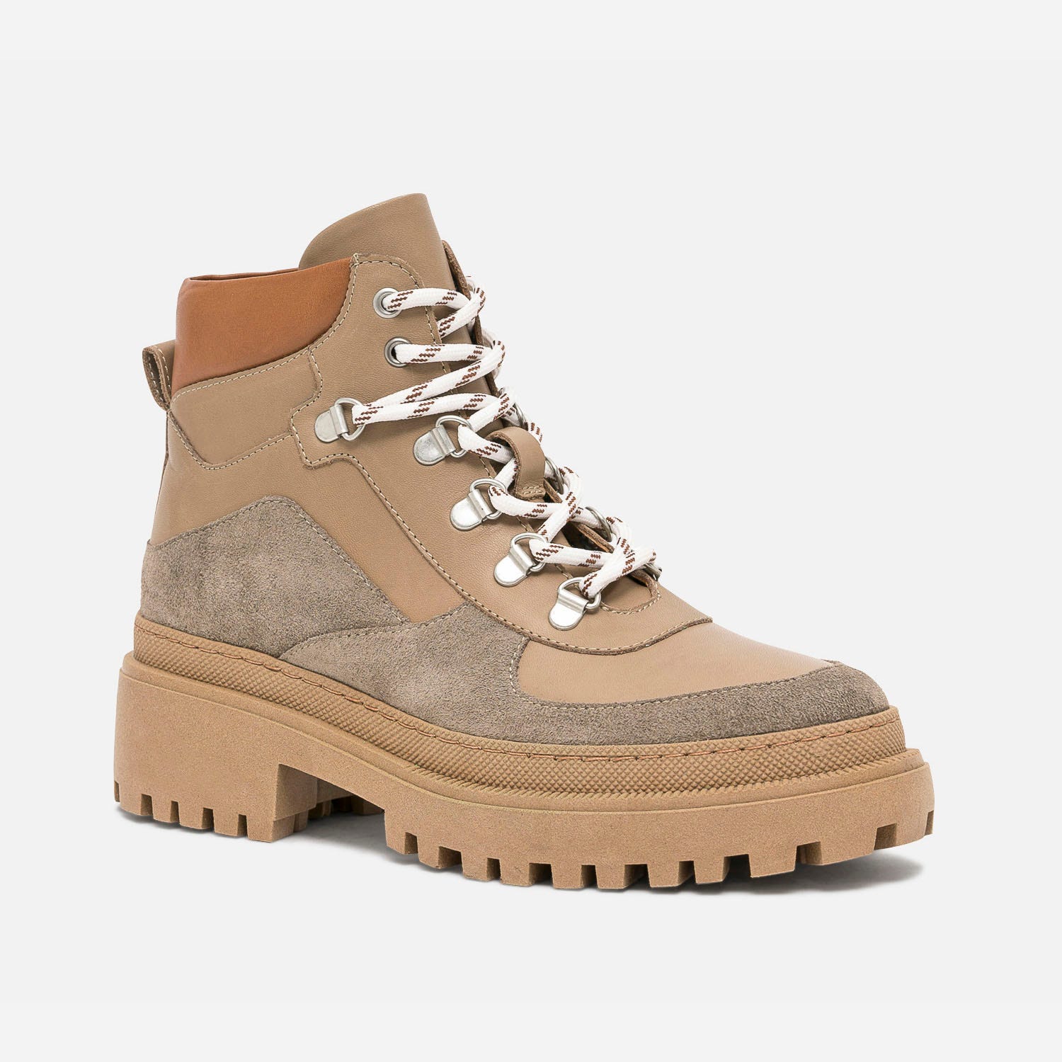 Boots à lacet TEXTO beige et taupe