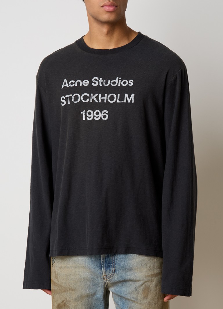 Tricou cu mânecă lungă de la Acne Studios și logo imprimat