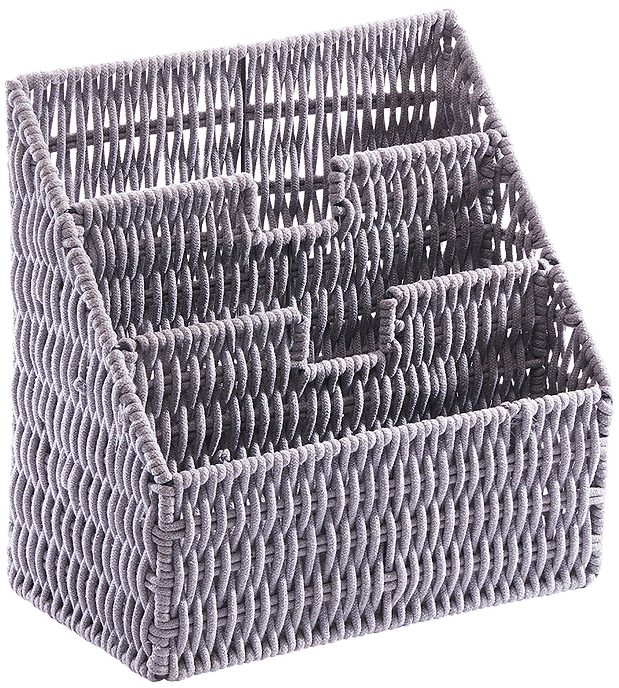 Kobolo Zeitungsständer Zeitungskorb geflochten aus Baumwolle 40x23x40 cm