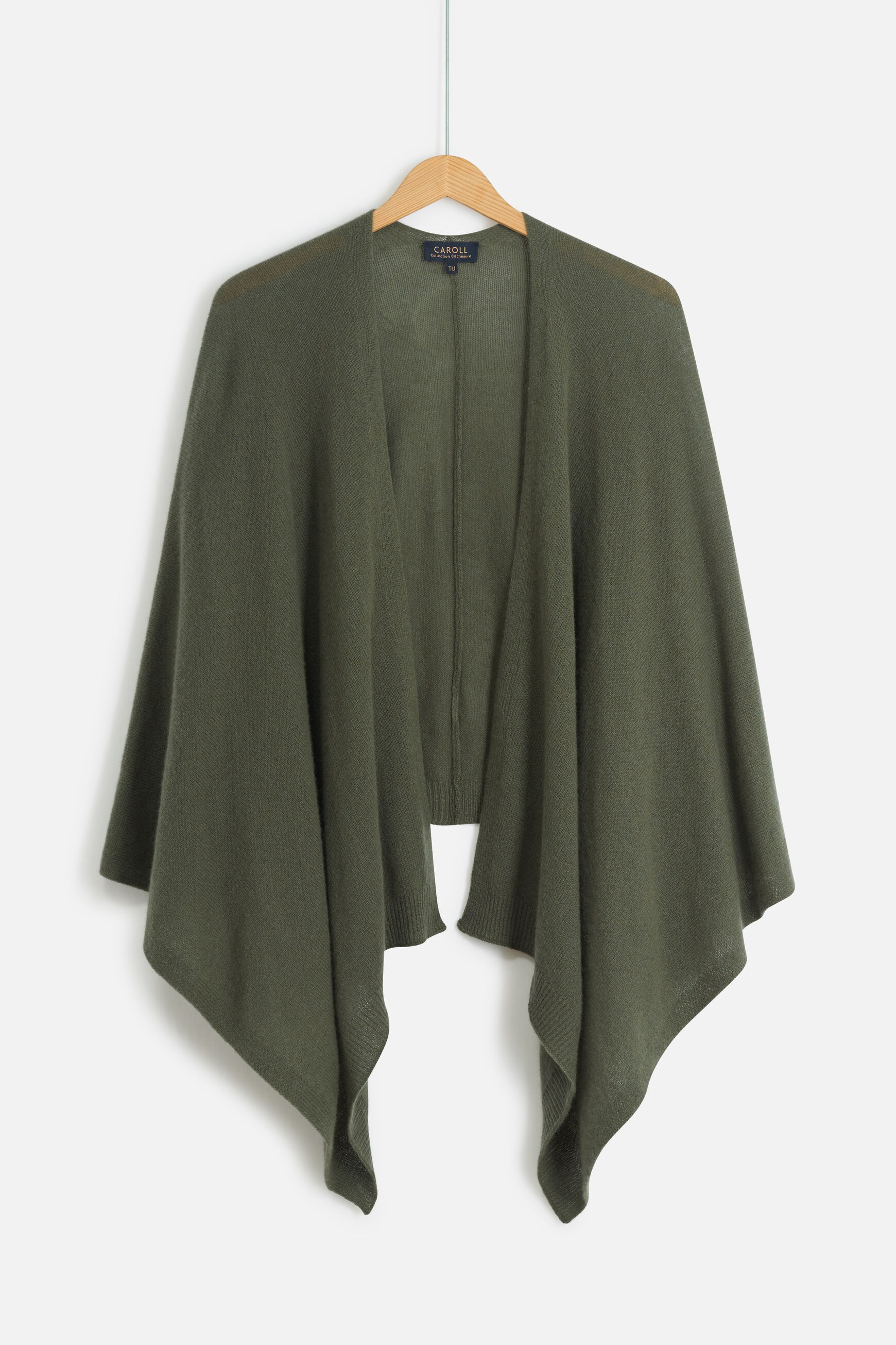 poncho harry 100% cachemire vert kaki femme