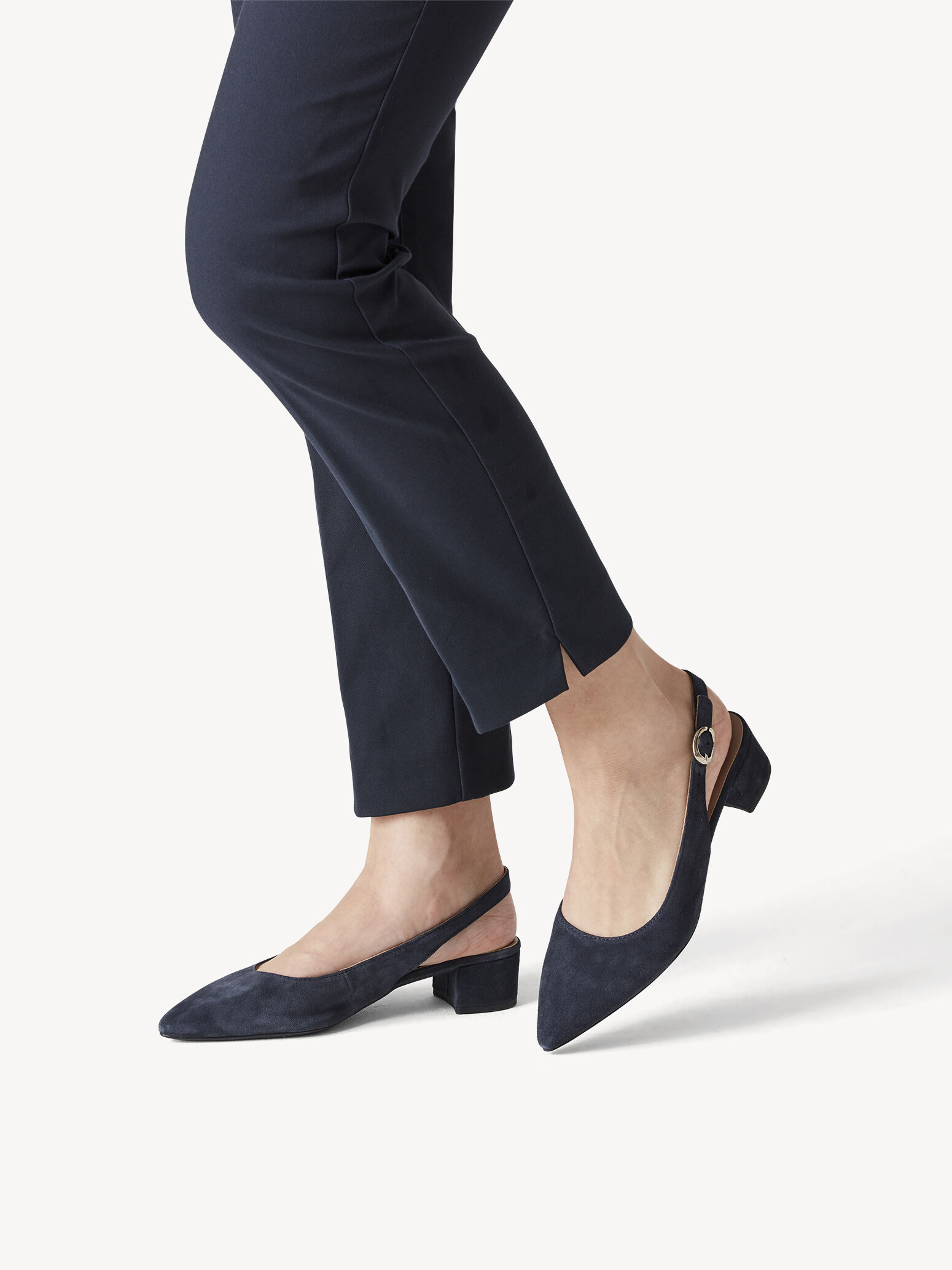 Escarpin en cuir - bleu