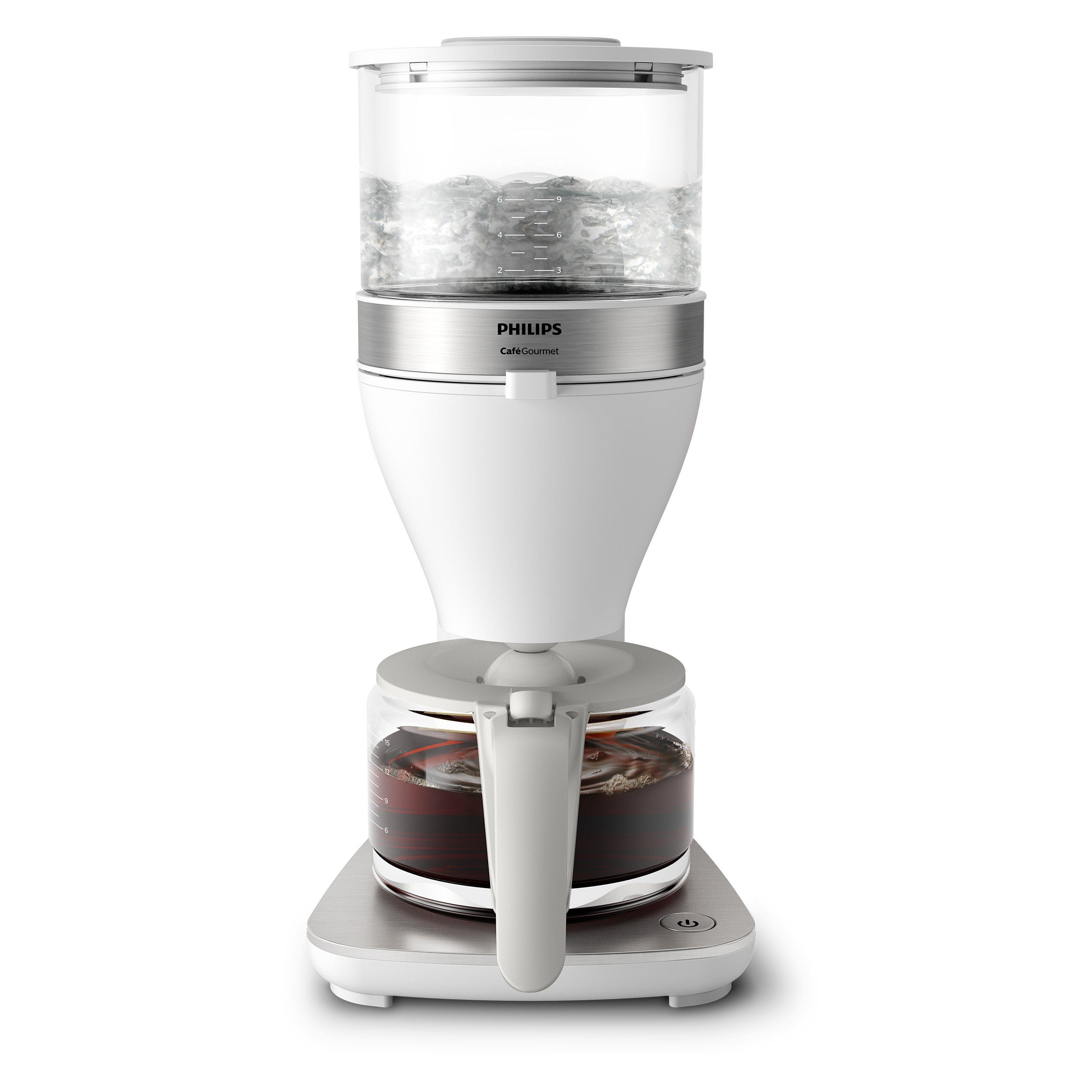 Philips Filterkaffeemaschine HD5416/00 Café Gourmet weiß, 1,25l Kaffeekanne, Papierfilter 1x4, mit Direkt-Brühprinzip, Aroma-Twister und Schwenkfilterhalter