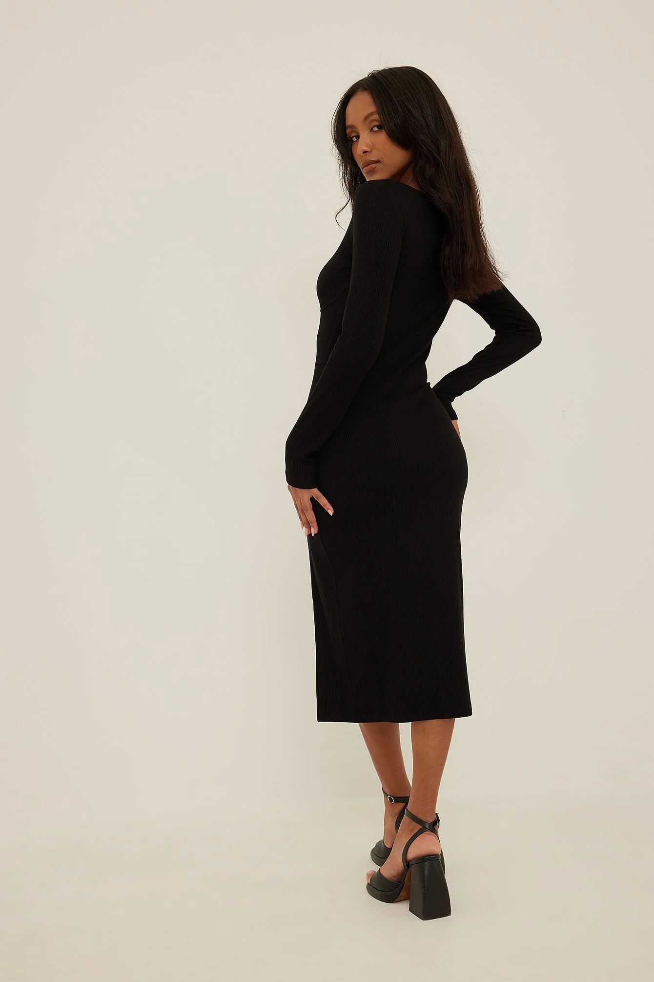 Midikleid mit Korsett-Detail