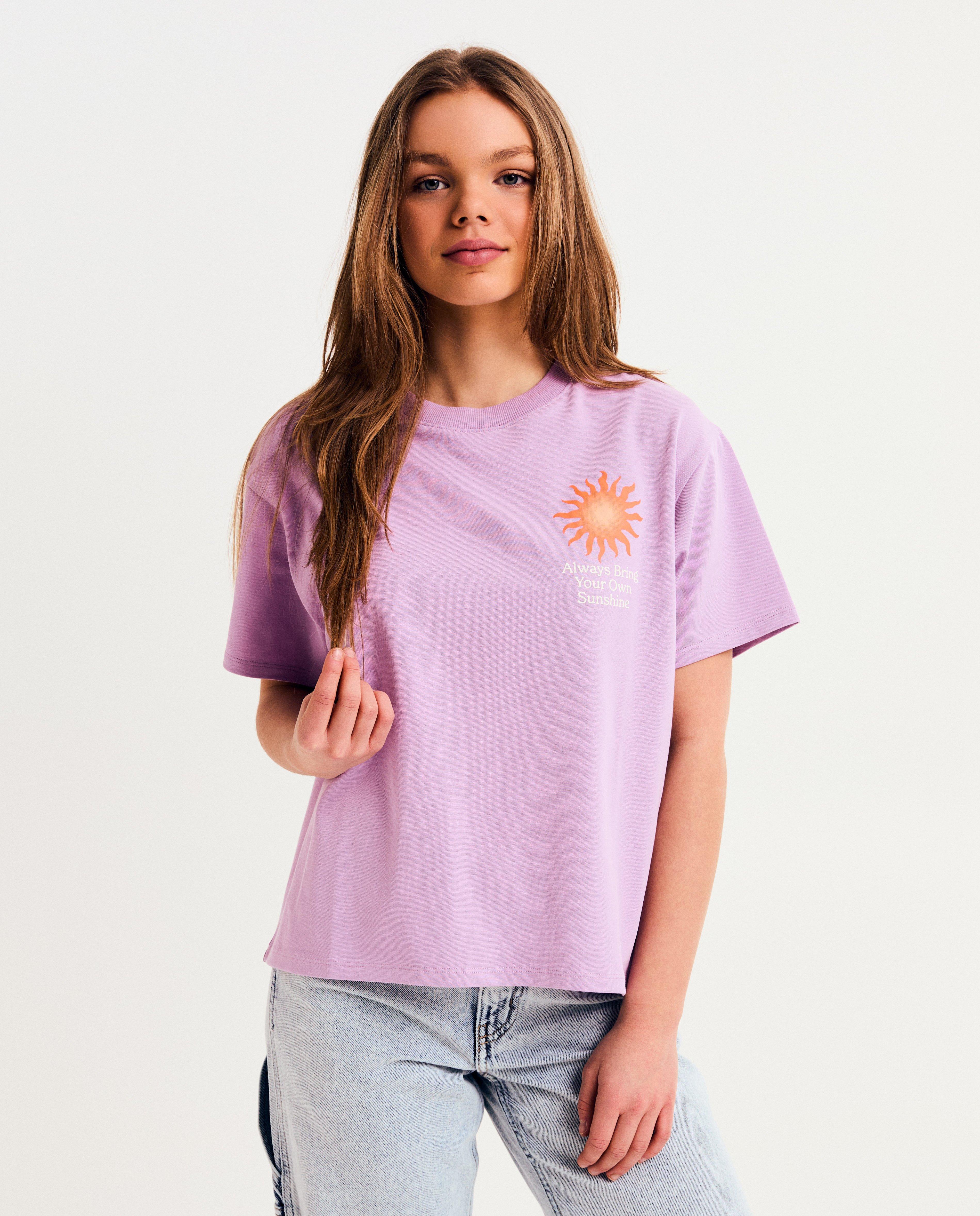 Tricou Groggy cu imprimeu violet